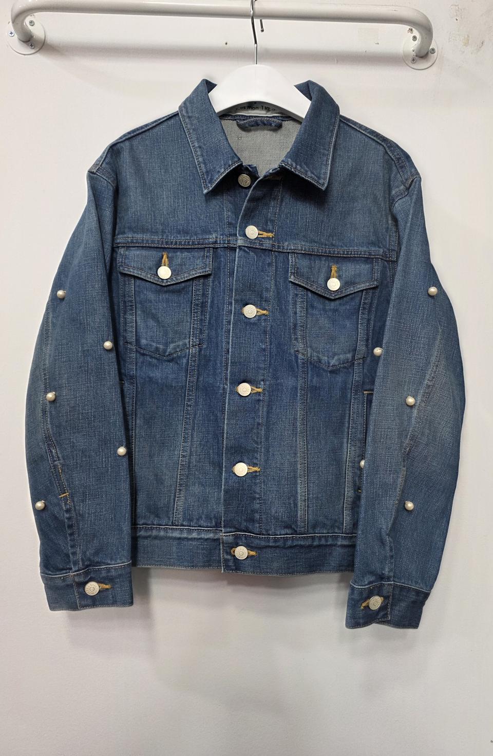 튀 에스 몽 트레져 여성 진주 데님 자켓