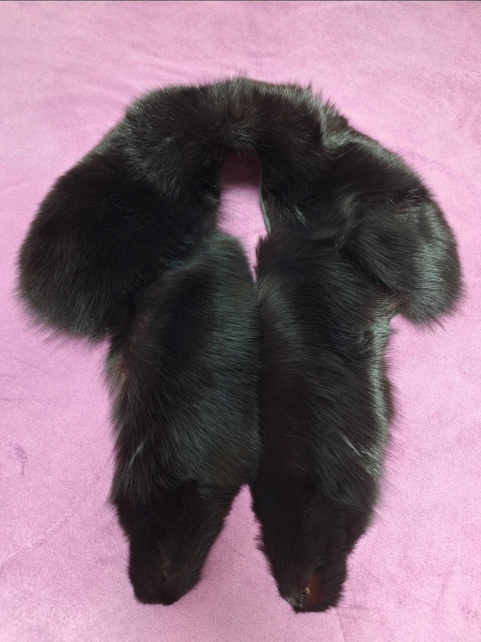 블랙 밍크 털 목도리