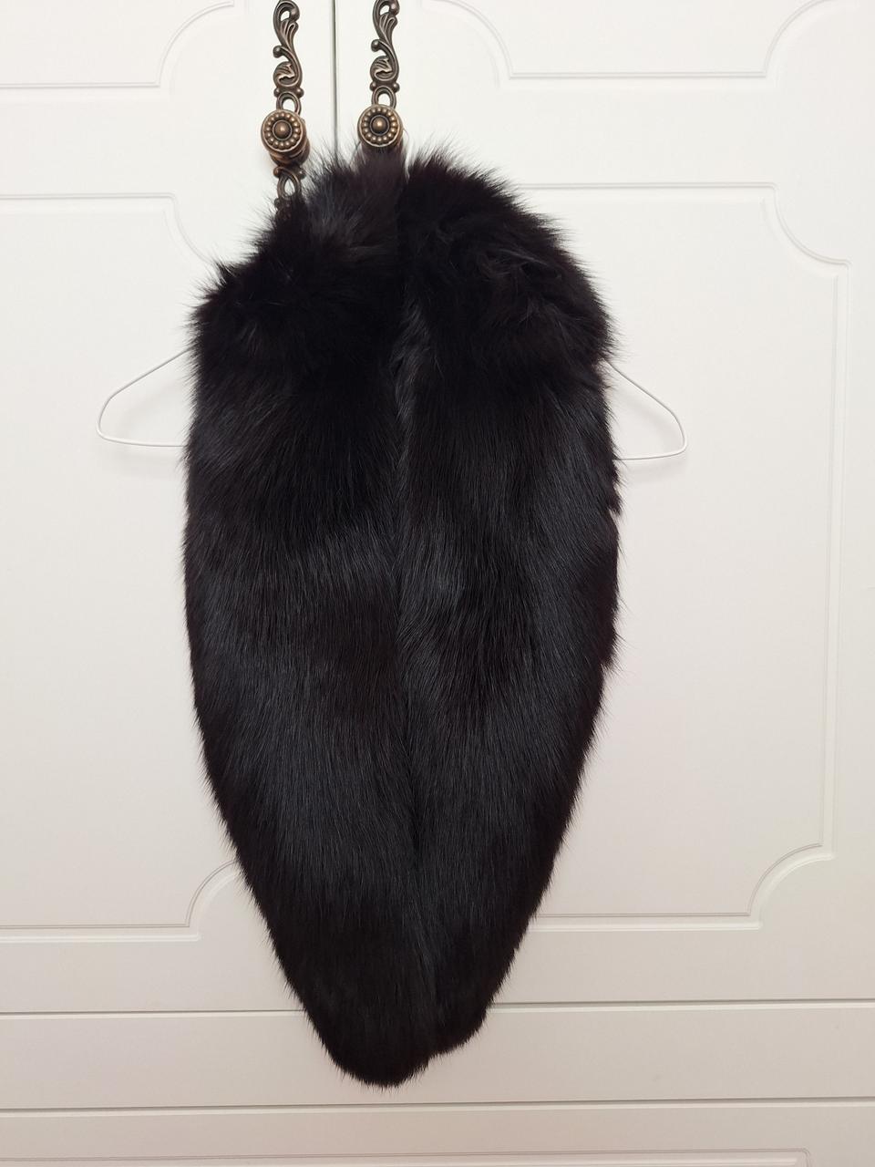 블랙 리얼 폭스 퍼 목도리