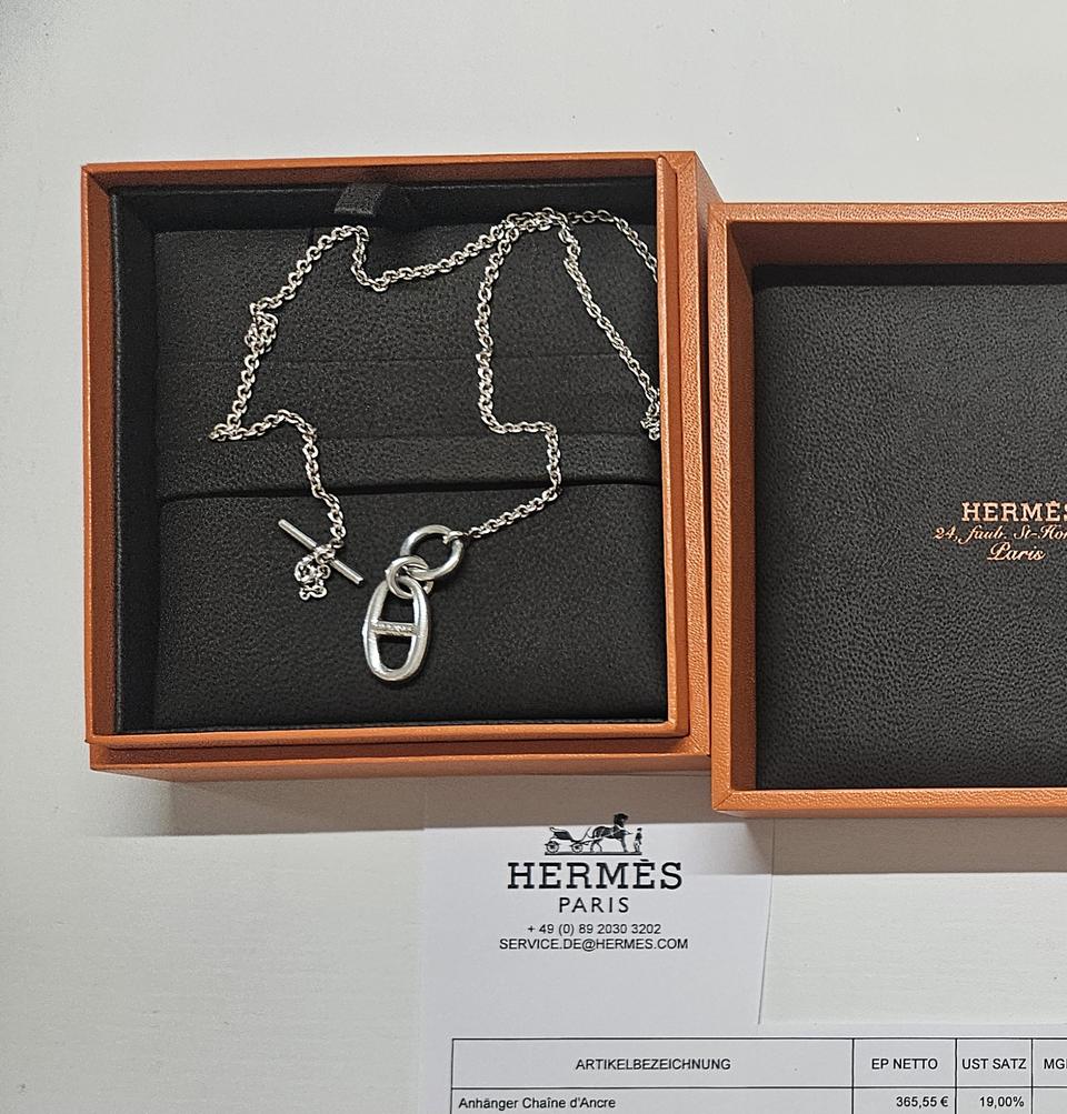 에르메스 샹달 토글바 실버목걸이 정품 인보이스포함