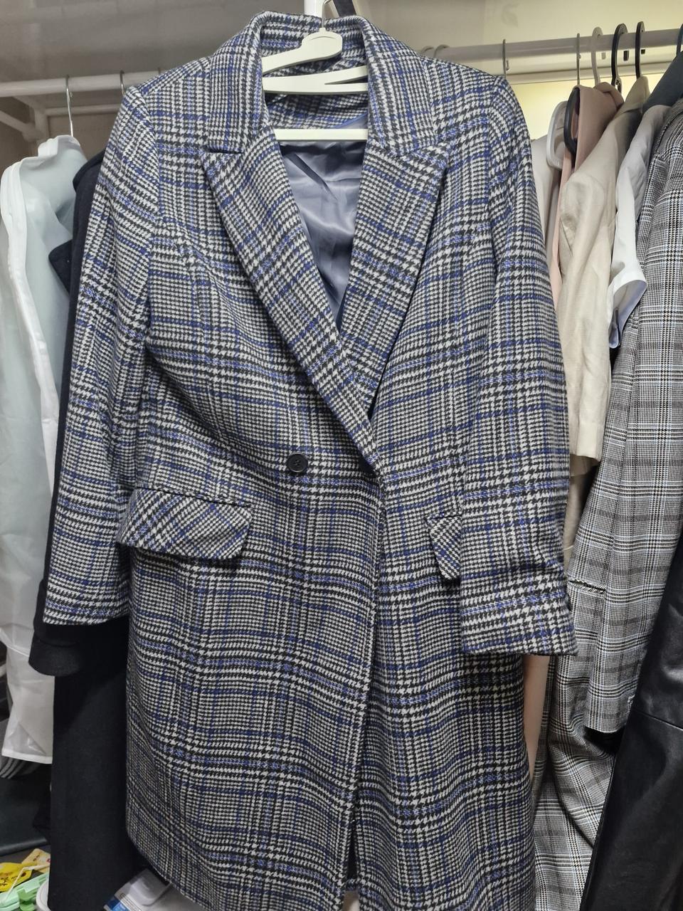 엔모어 체크 롱코트