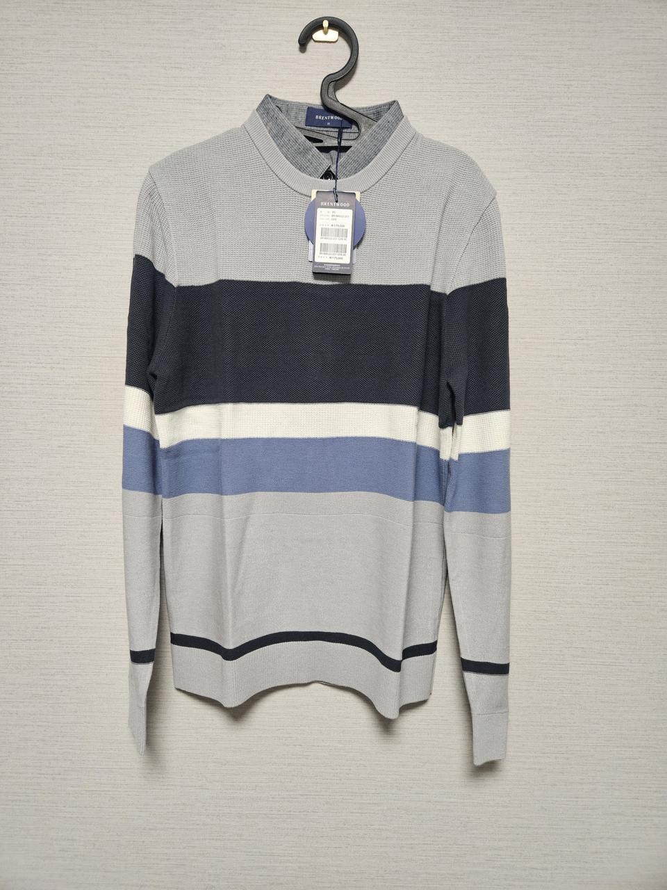 새상품)[브렌우드] NC15 워셔블 컬러 블록 이노버 니트  티셔츠