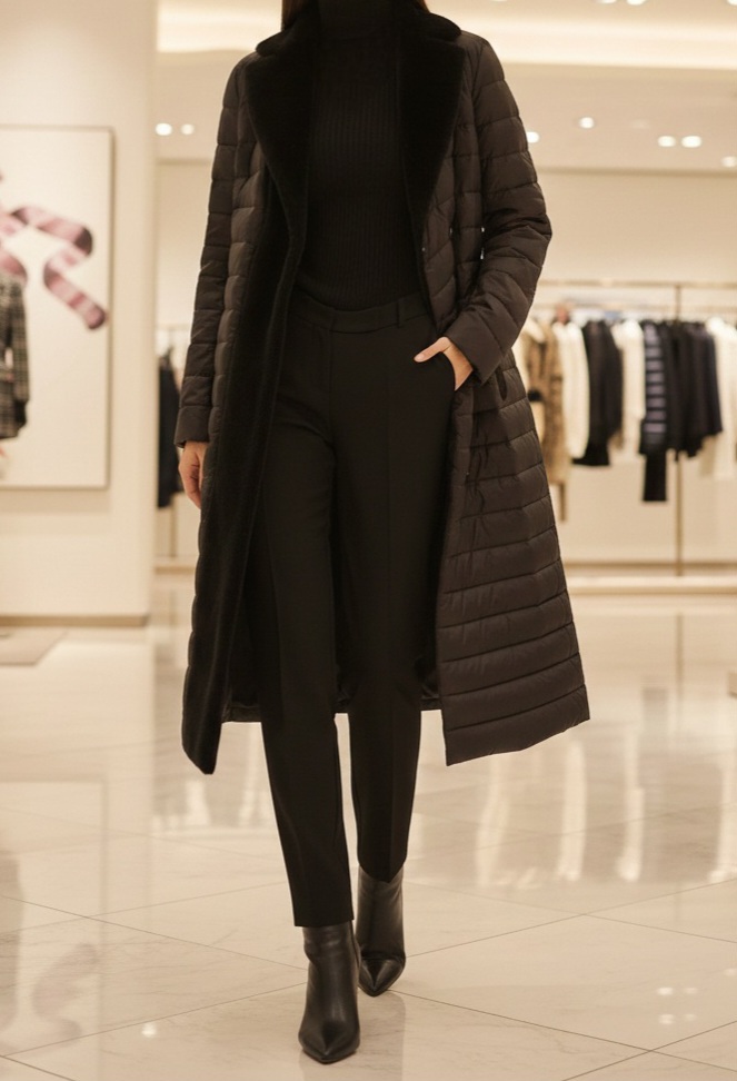 밍크 캐시미어 100% 다운 롱자켓