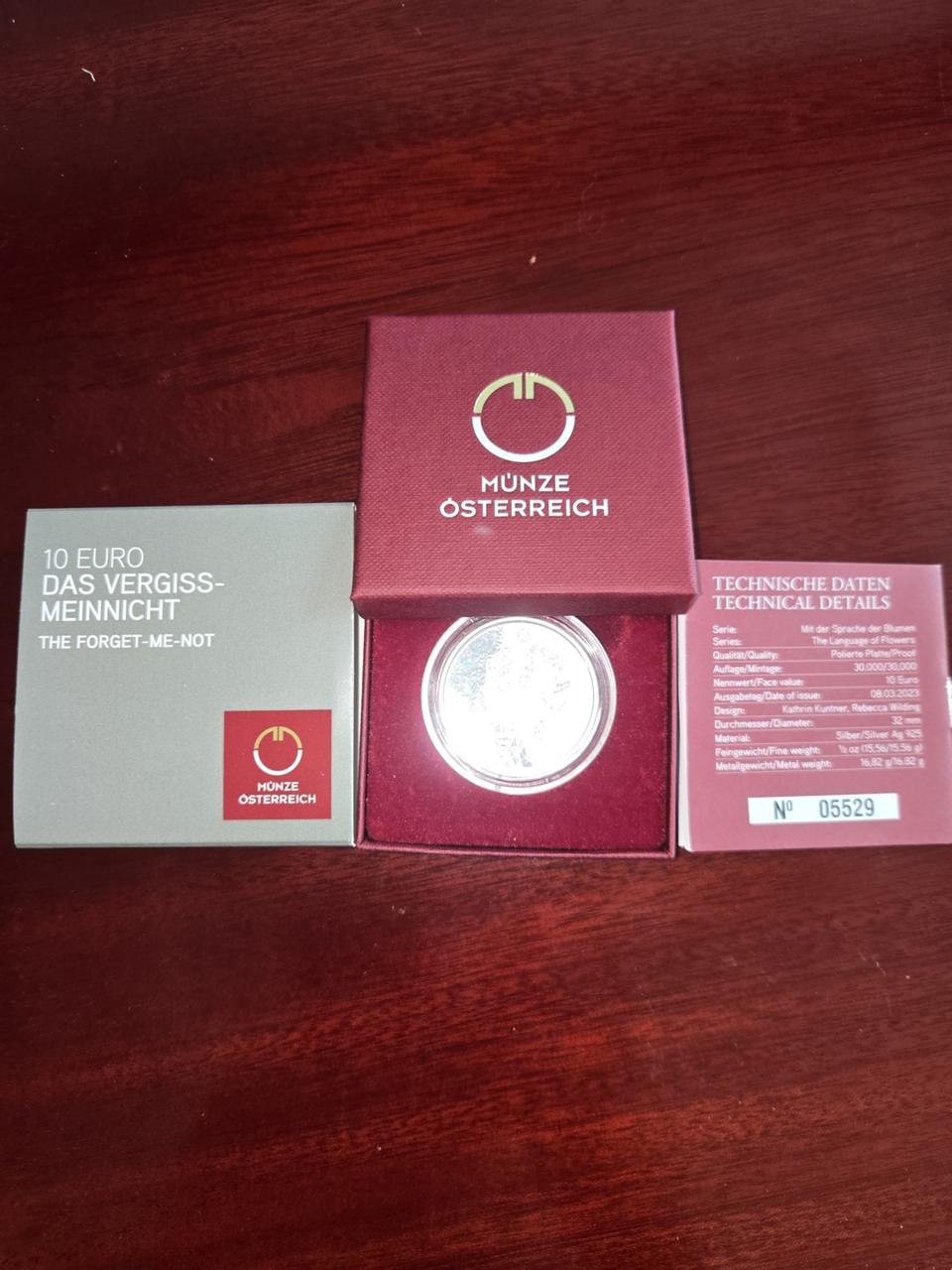 오스트리아 10유로 물망초 은화 기념주화 미개봉