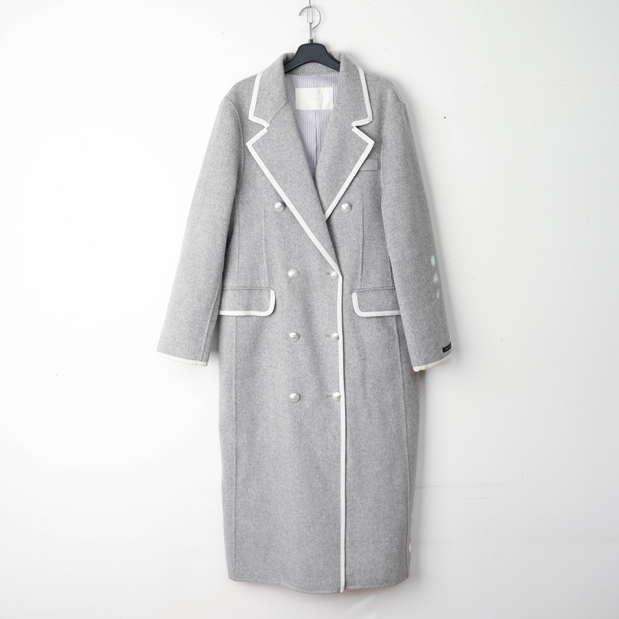 66/줄로그 더블버튼 울 롱코트