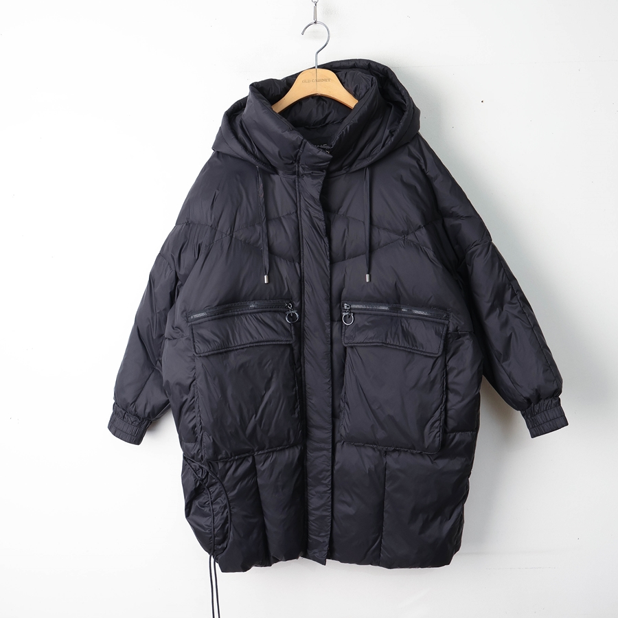 55/IFNE 다운 후드 패딩