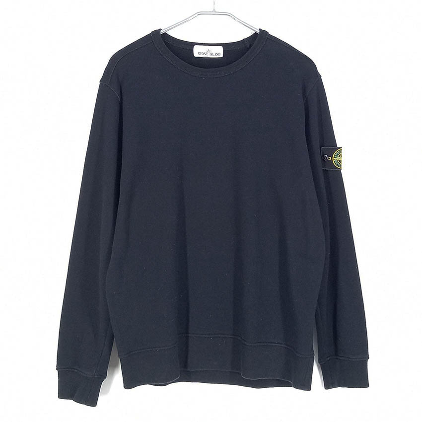 스톤아일랜드 남성 약기모 와펜 라운드맨투맨 블랙XL (HU42558)