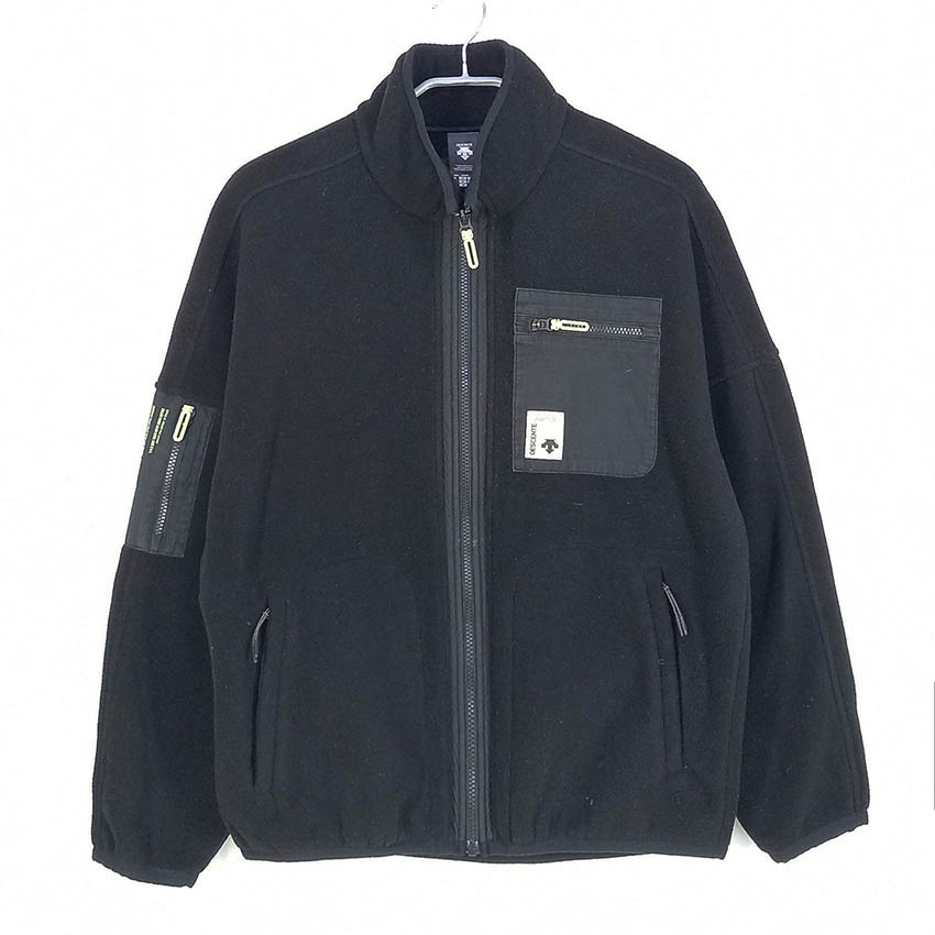 데상트 남성 플리스 집업자켓 블랙95 (HU42560)