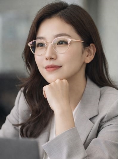 트렌디온 L(Light) 연핑크 골드 하금안경테 H-O7OE9 새제품