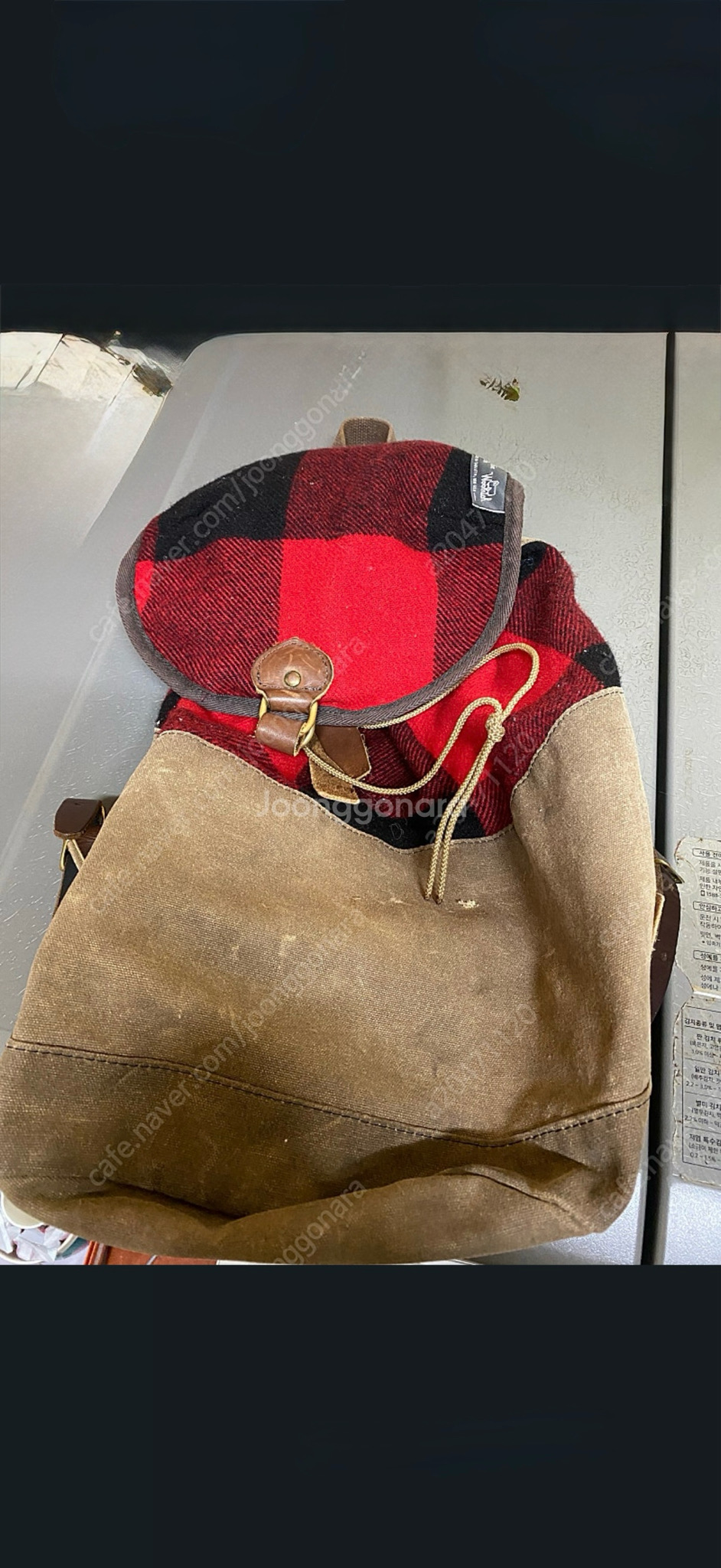 울리치 아베크롬비 콜라보 레드체크 백팩