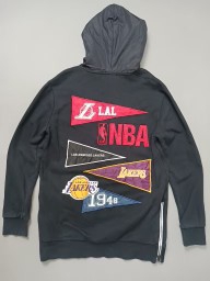 [L] NBA LA 레이커스 패치 후드티 블랙