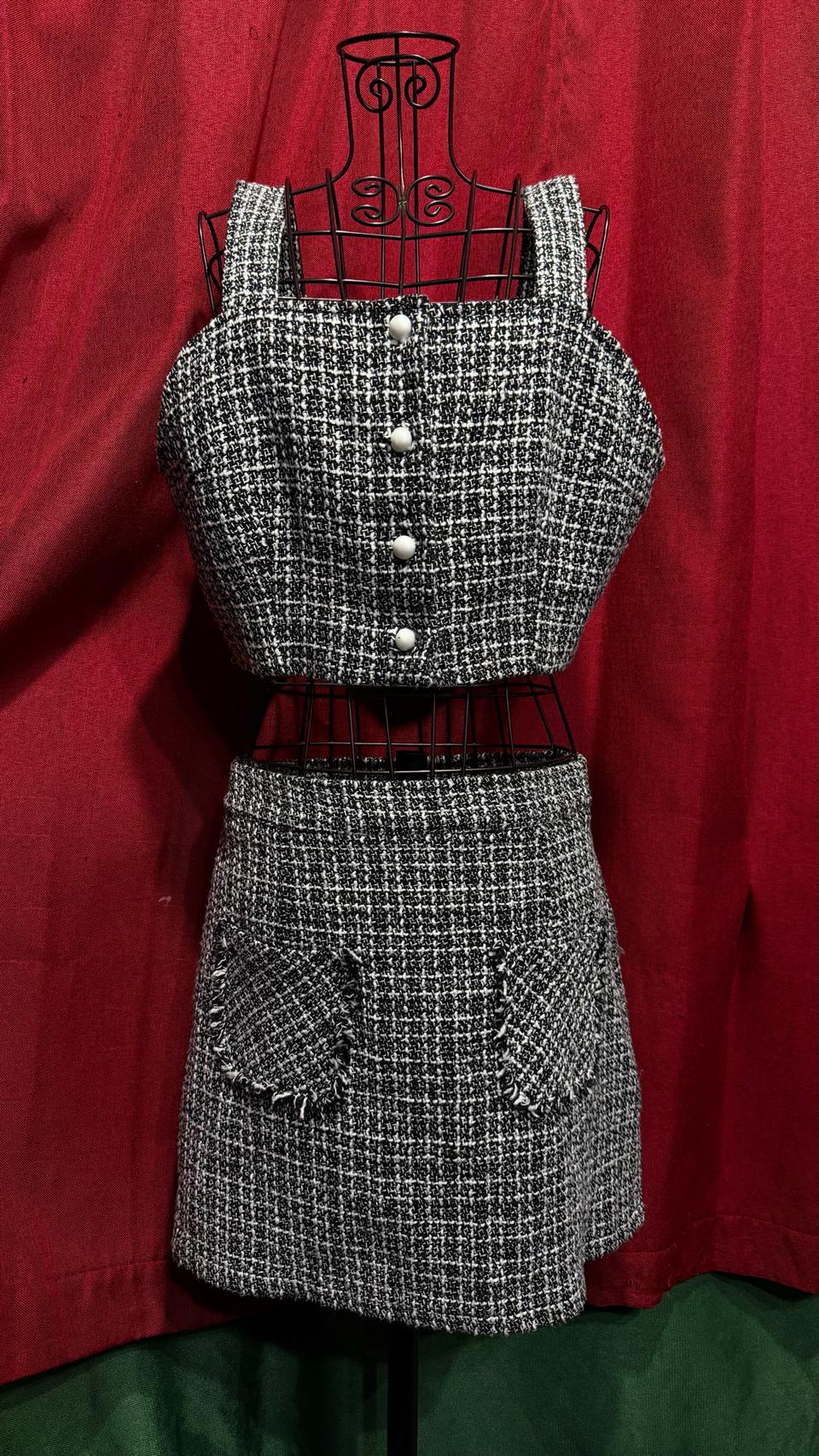 핫핑 트위드 크롭 셋업 사이즈2