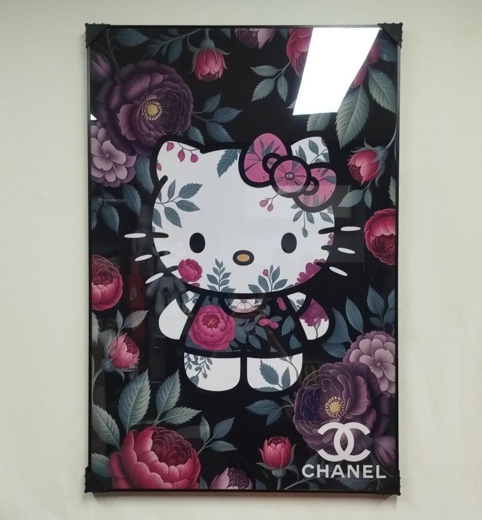 샤넬 헬로키티 키티 피규어 인형 나무 꽃 그림액자 그림 액자 인테리어소품