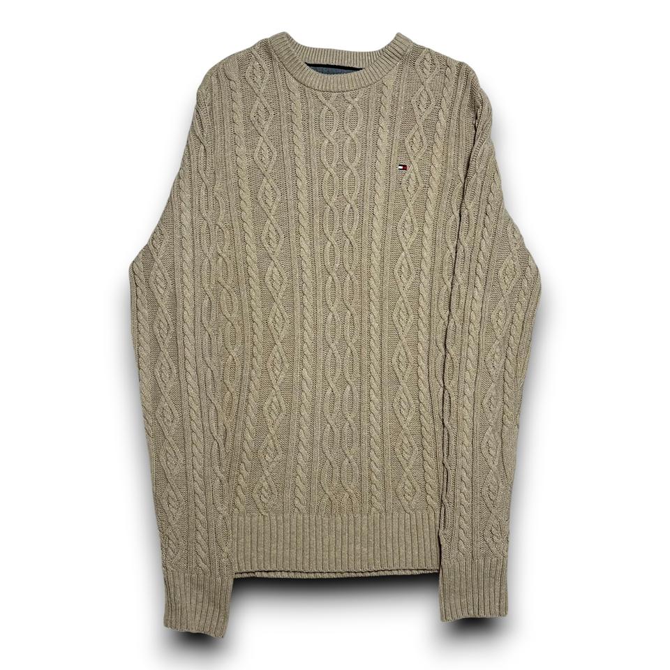 Tommy Hilfiger 오트밀 케이블 라운드넥 니트