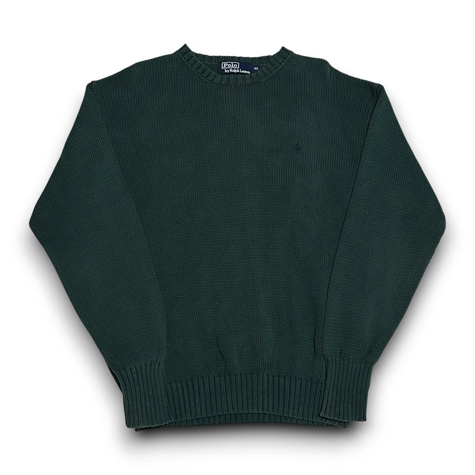 Polo Ralph Lauren 코튼 라운드넥 딥그린 니트
