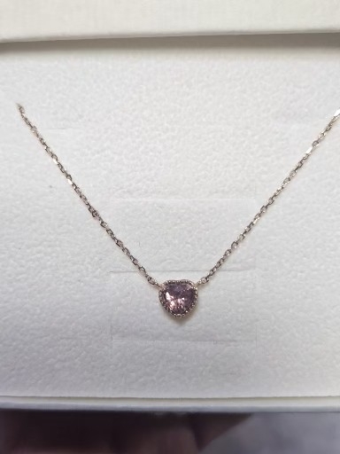 핑크 하트 사파이어 목걸이