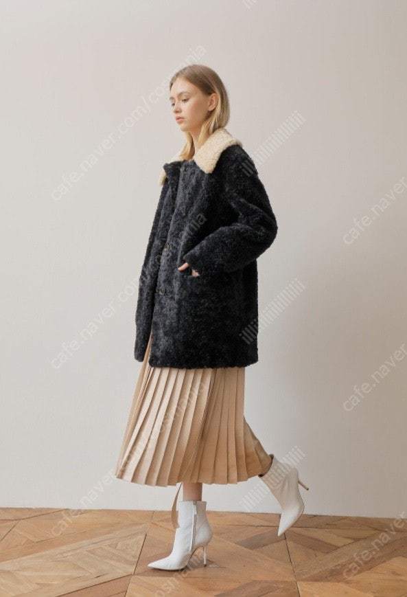 2회착용●PAUL&ALICE 따뜻한 양털 누빔코트