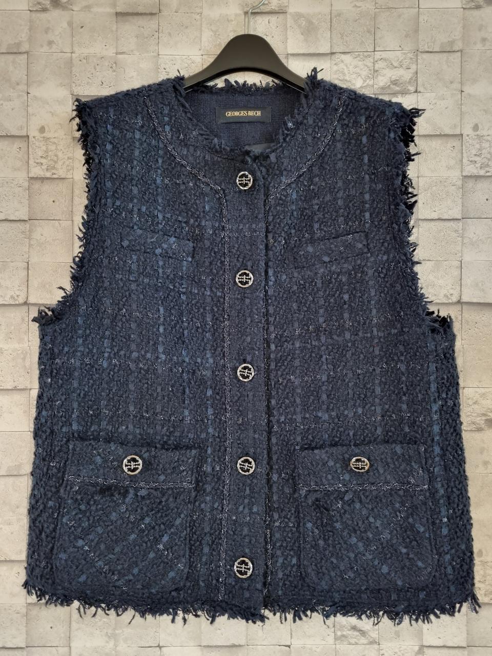 조르쥬레쉬 네이비 트위드 베스트