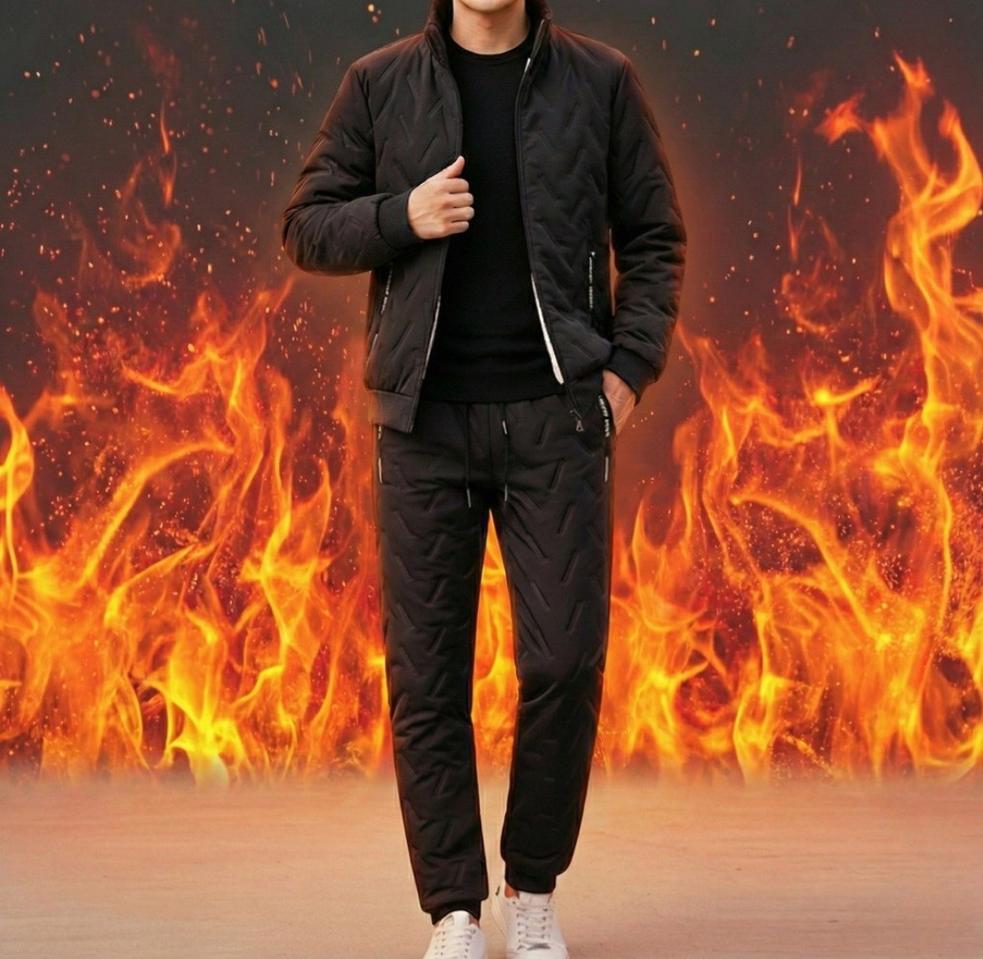 기모방한 방풍 기모점퍼 바지 트레이닝복 상하의 세트 색상 블랙 싸