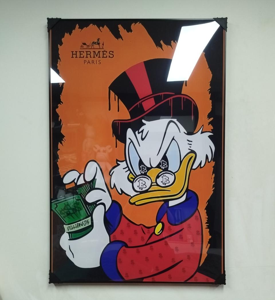 에르메스 도널드덕 디즈니 가방 유화 꽃 그림액자 그림 액자 인테리어소품