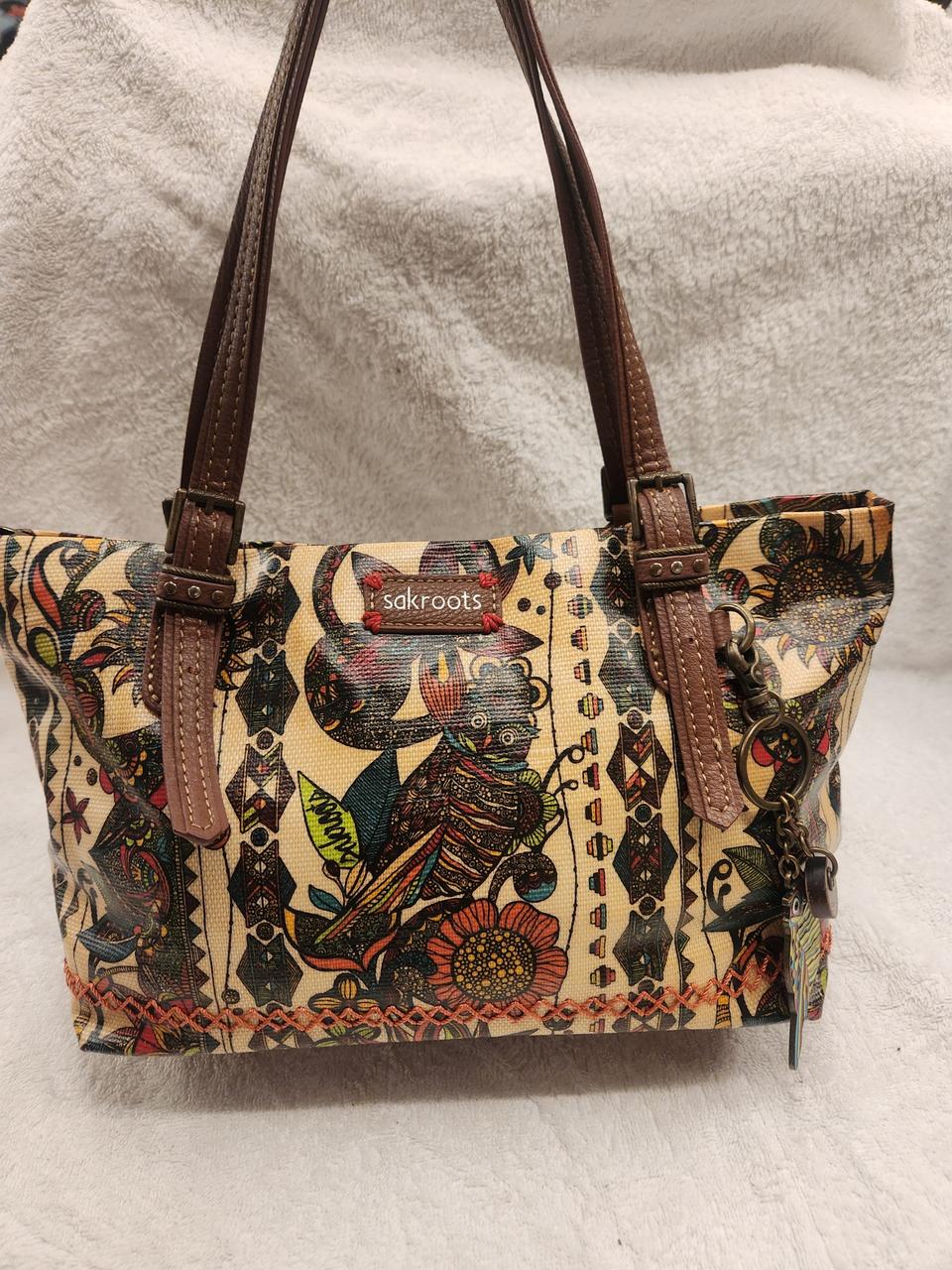 삭루츠 부엉이 패턴 토트백