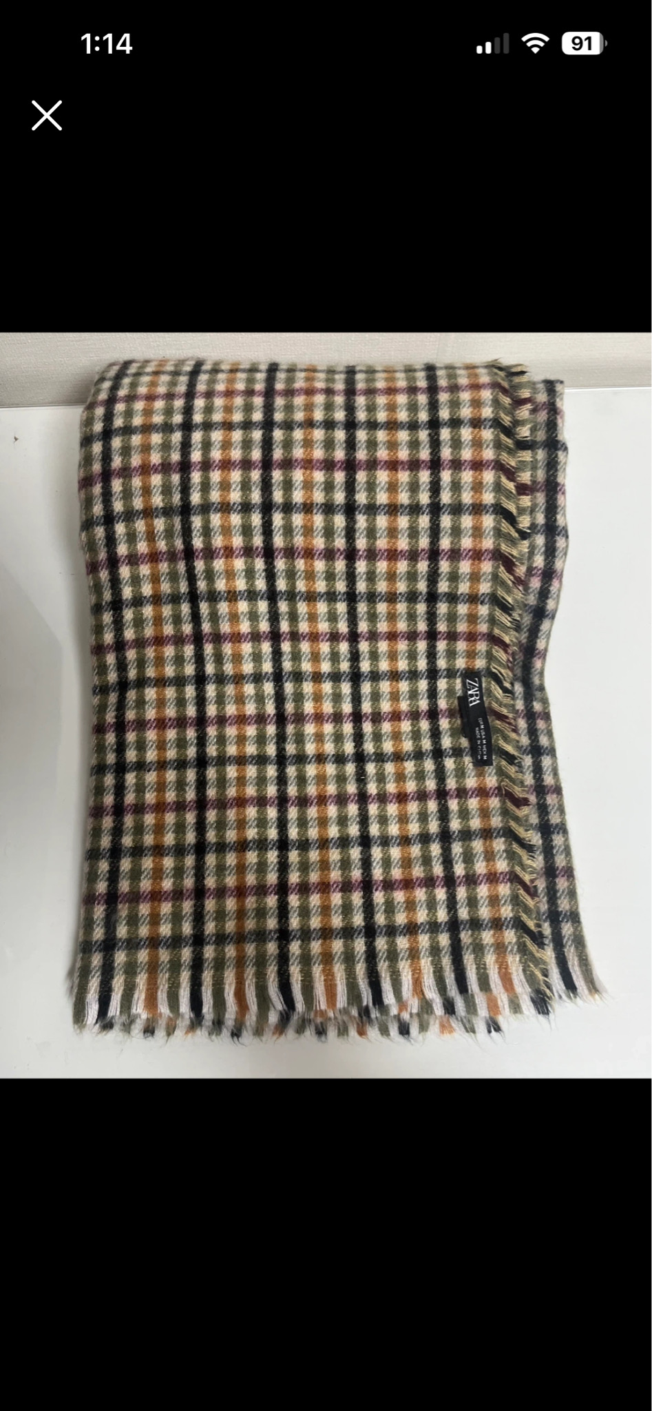 자라 체크 머플러