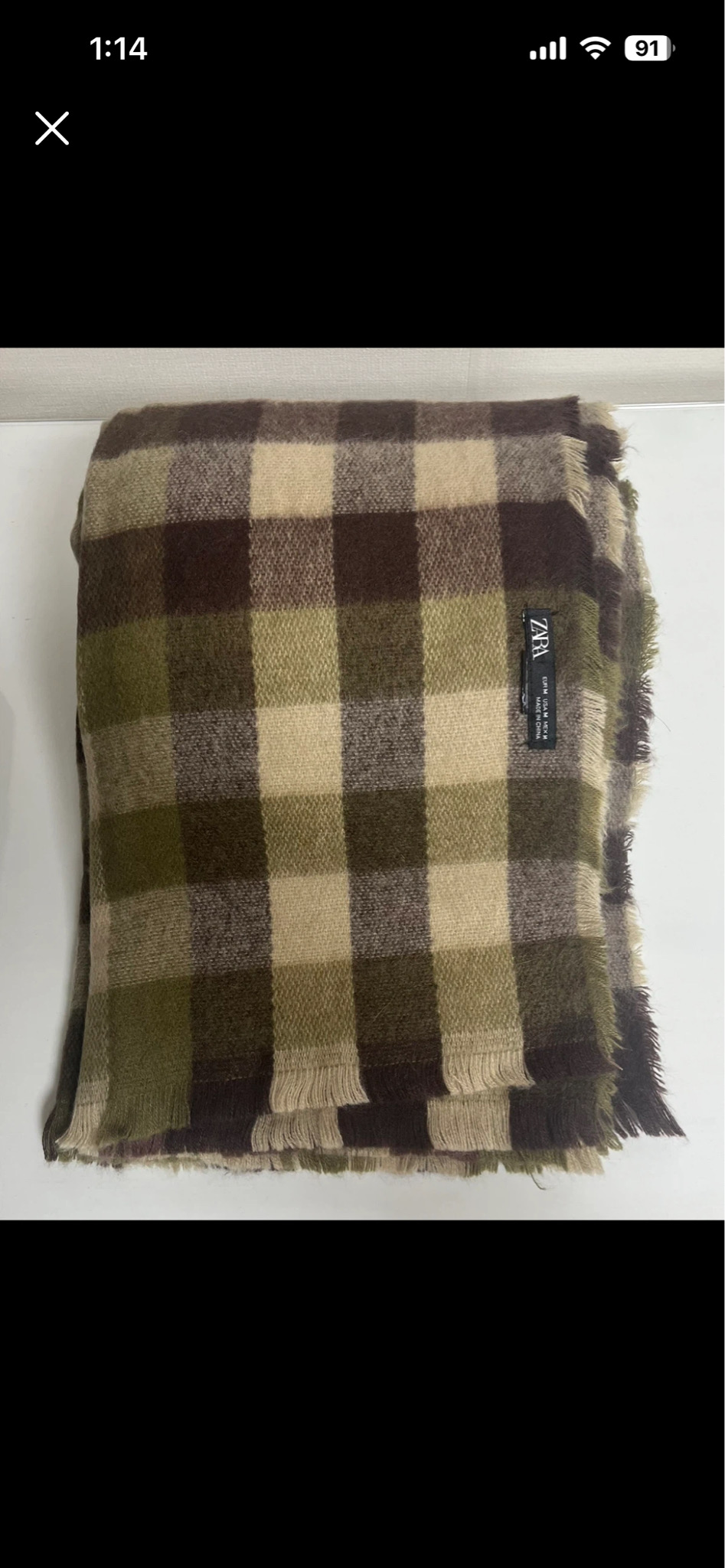 자라 체크 머플러