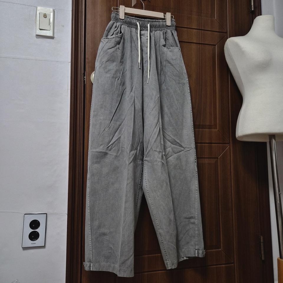 피그먼트 스냅단추 와이드팬츠