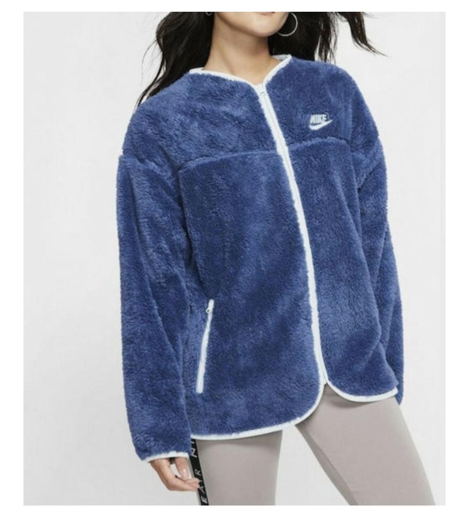 나이키 블루 후리스 재킷