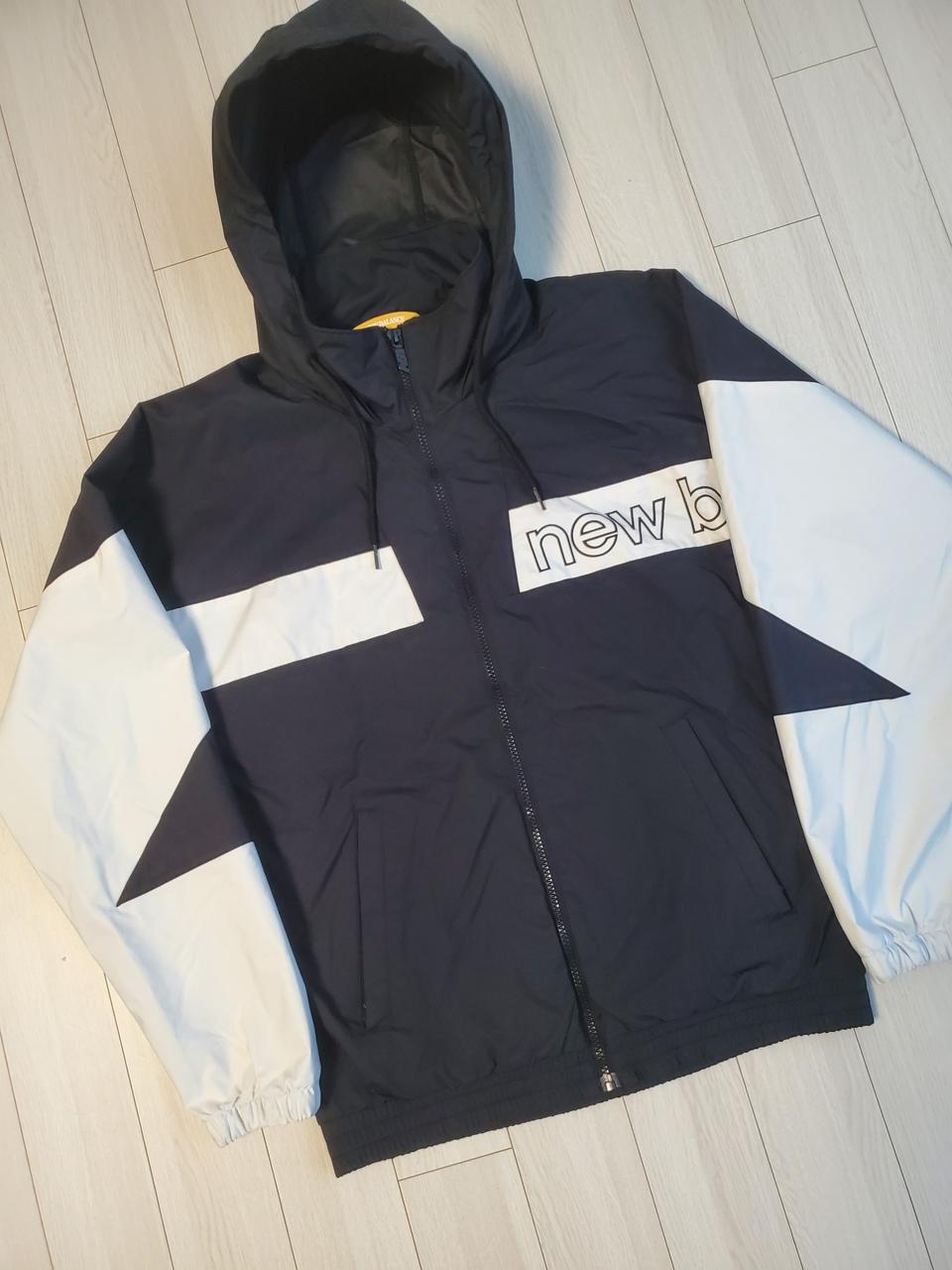 새상품급)뉴발란스 컬러블록 웜업 우븐 바람막이 자켓 사이즈95(m)스