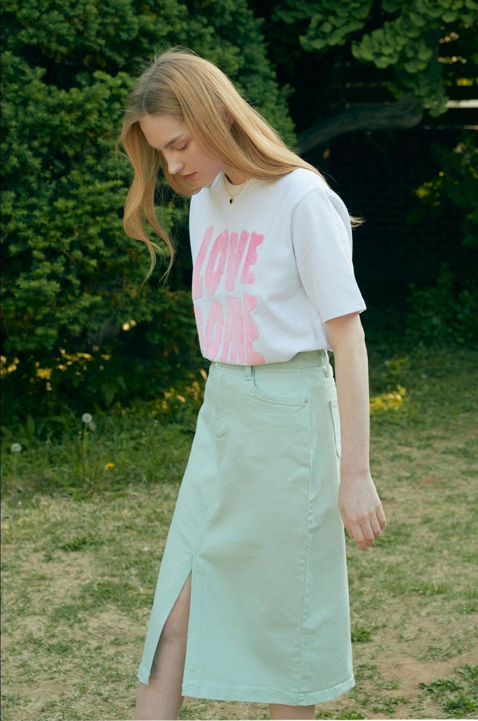 STUDIO LUXE 스튜디오럭스 파스텔 데님 스커트 롱치마 롱스커트