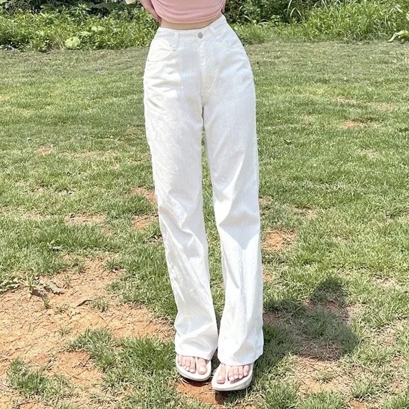 유니콩 초경량 썸머 화이트 와이드 팬츠