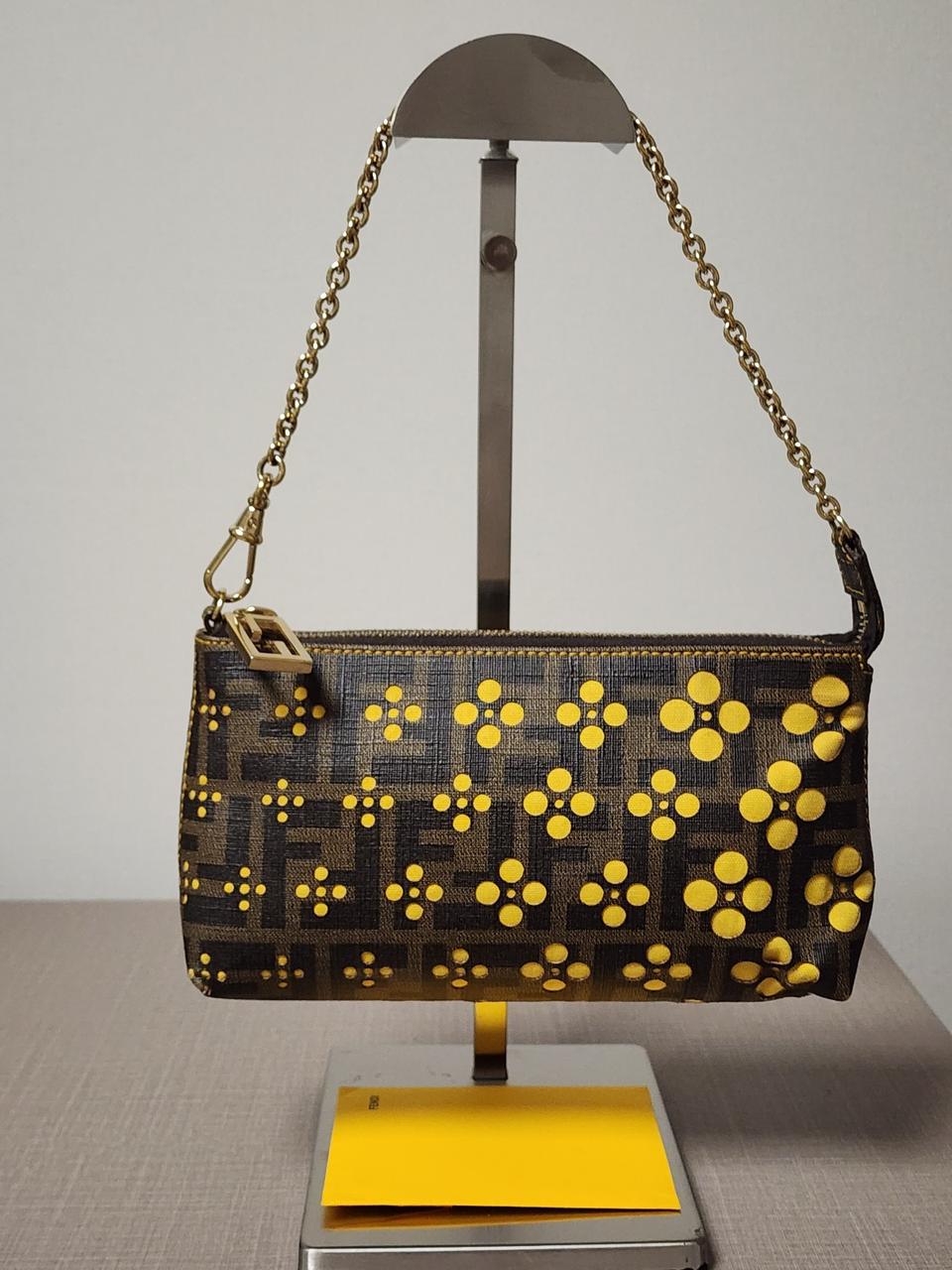 정품 펜디 FF 미니 바게트 체인 숄더백