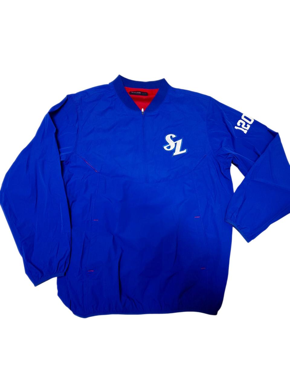 [삼성라이온즈] 희귀 '선수용 스타일' SL 로고 브이넥 아노락 바람막이