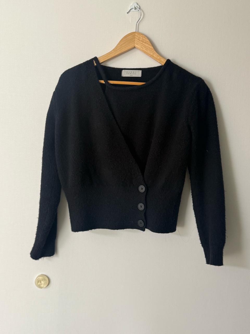 레이어드 울 트랩 니트 하객룩