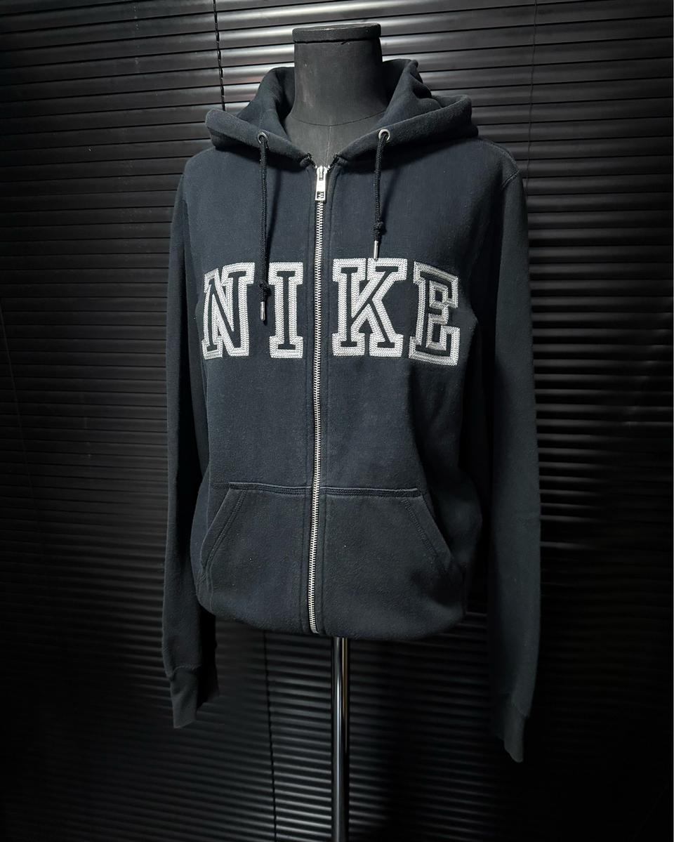나이키 00s 빅로고 블랙 스웻 후디 후드 집업 올드스쿨 S 90