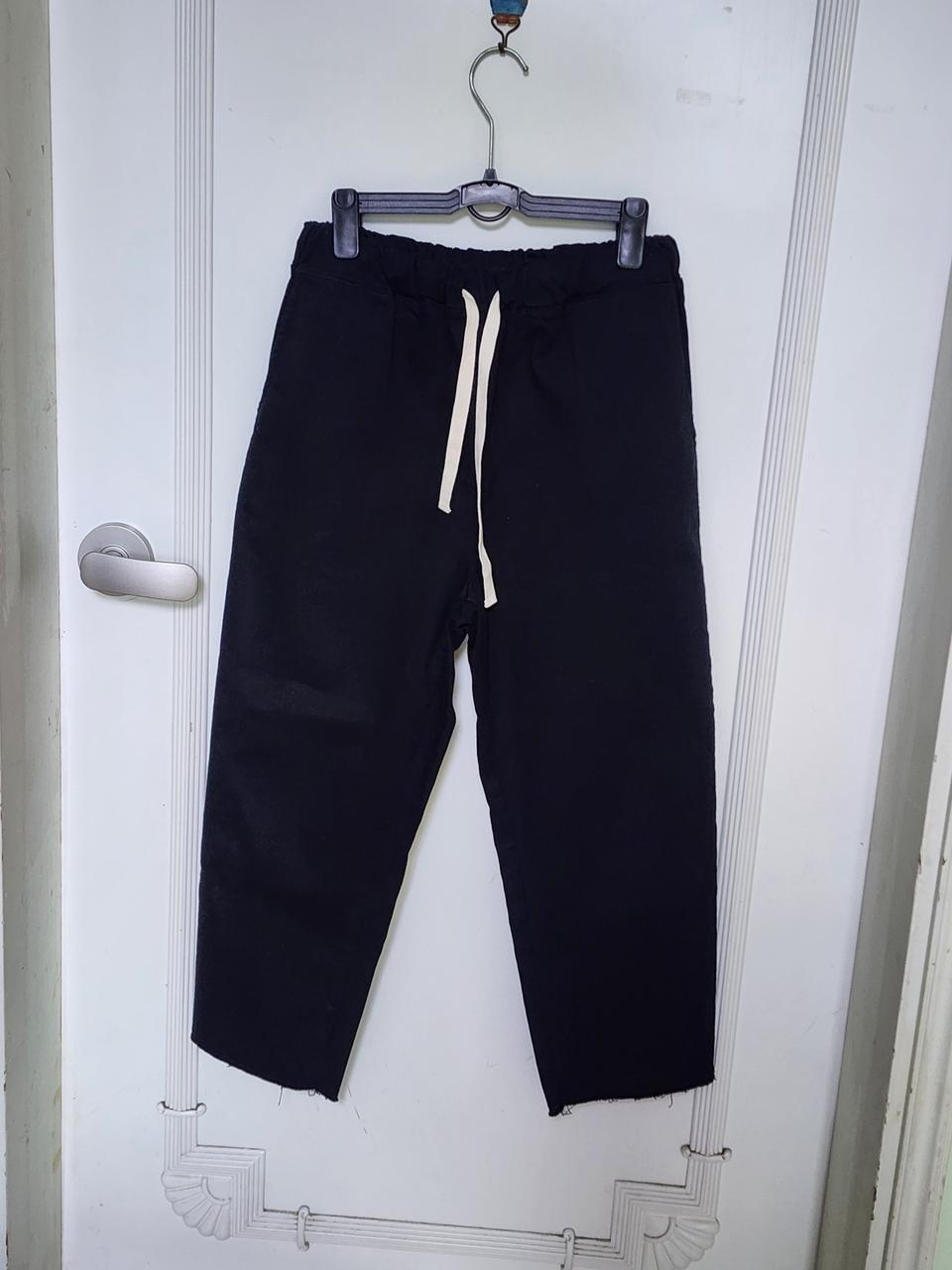 새상품* 스판바지 슬림일자 일자바지 밑단컷팅 밴딩바지 밴딩 배기핏 데끼