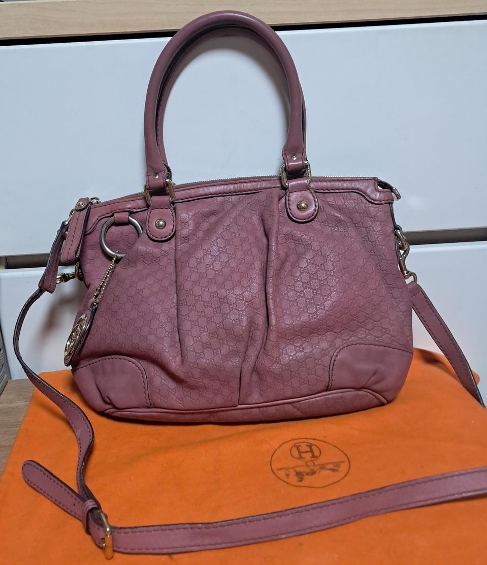 정품 구찌 백 마이크로시마 핑크 숄더백 토트백 3way 가방