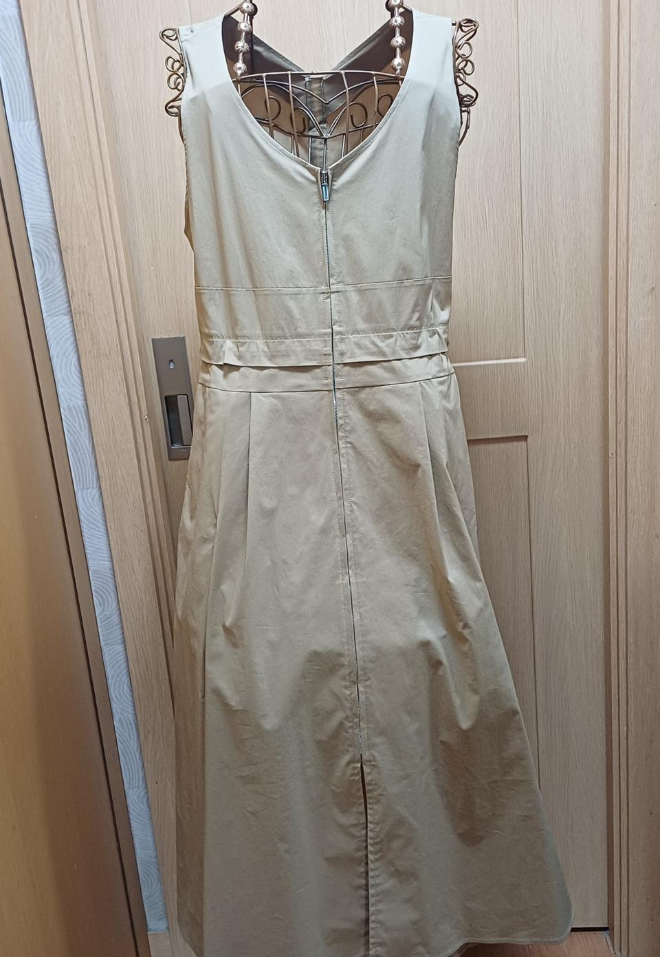 한섬 SJSJ 브이넥 롱 원피스 베이지 76 size(24년7월제조)