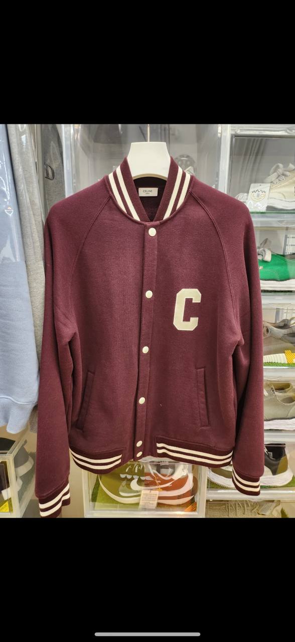 90~95 셀린느 버건디 테디 자켓 XS
