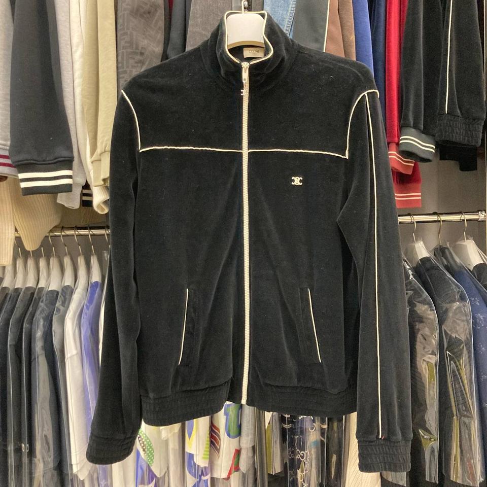 셀린느 트리오페 블랙 벨벳 집업 XL