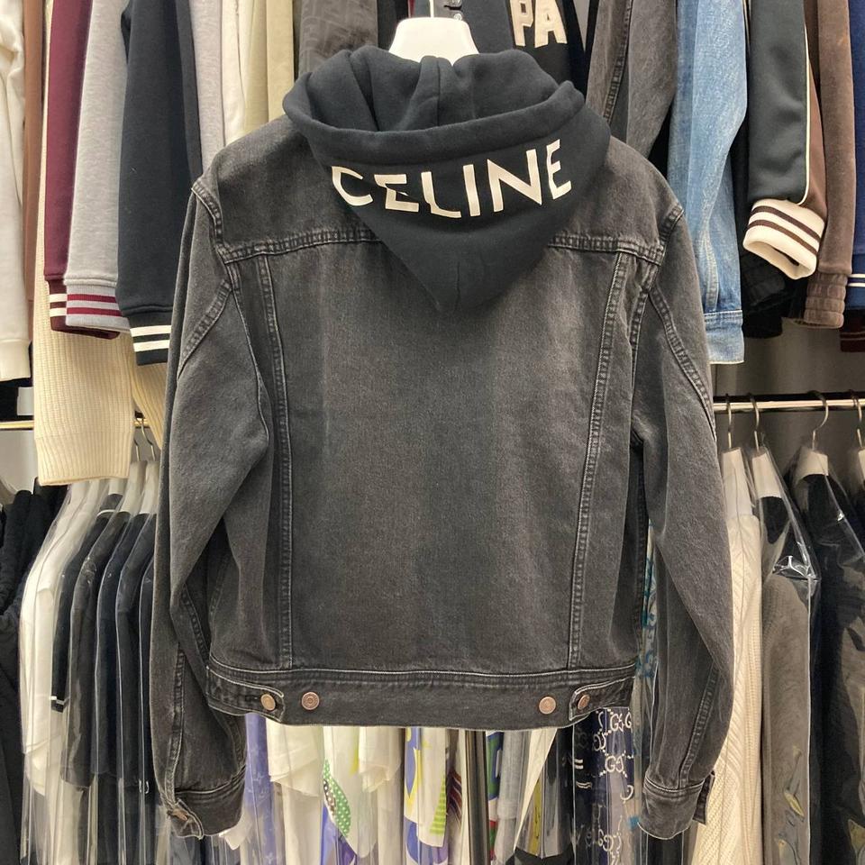  셀린느 백로고 흑청 데님 자켓 S