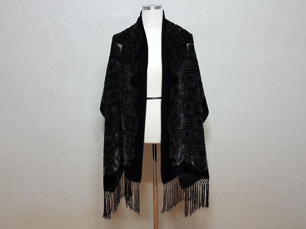 미사용)핸드메이드 고급 벨벳 여성 숄 겸용 머플러