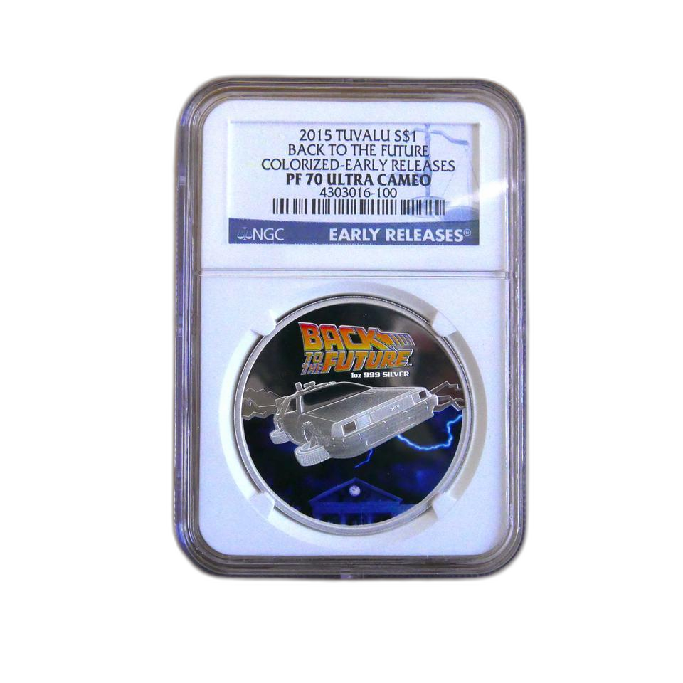 투발루 2015 백투더 퓨처(드로리안)  NGC70  실버 코인