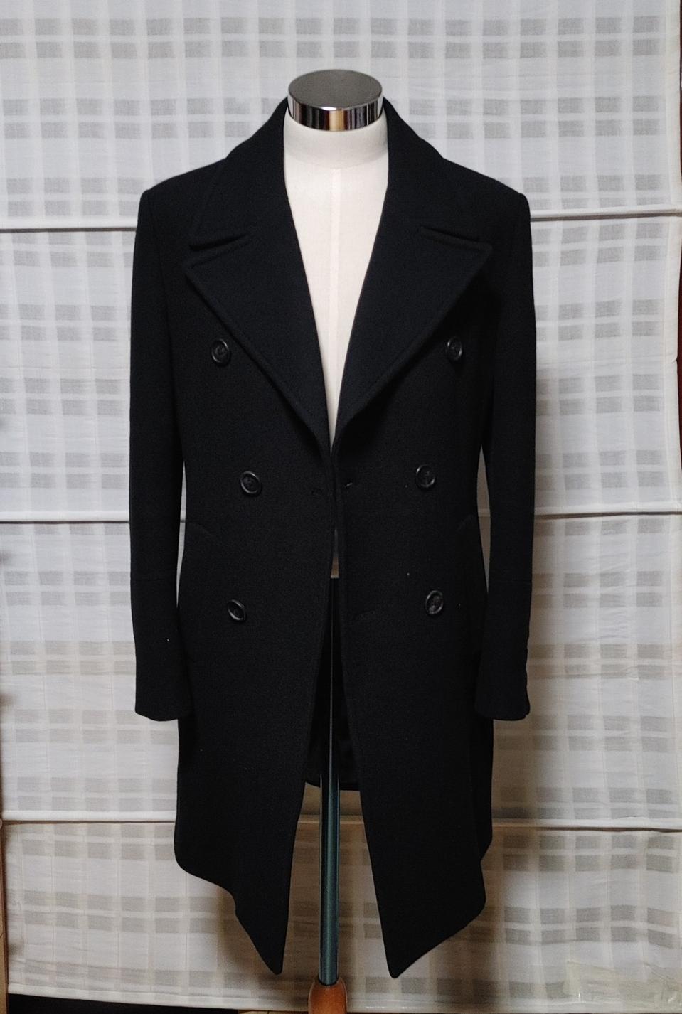 (한섬) 시스템 옴므 검정 더블 코트 100 (슬림)