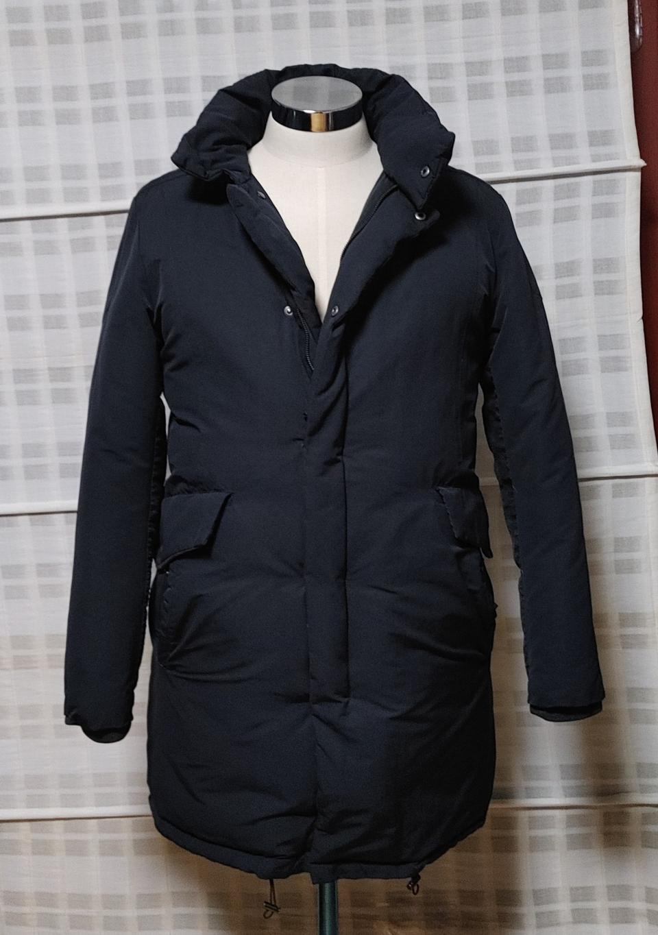 (한섬) 타임옴므 네이비 구스다운 패딩 100 (슬림) / 후드 탈부착