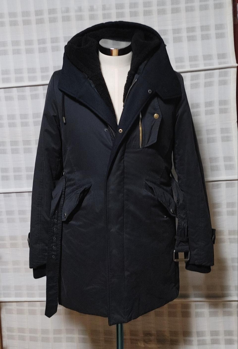 (한섬) 타임옴므 검정 내피탈부착 패딩 점퍼 95