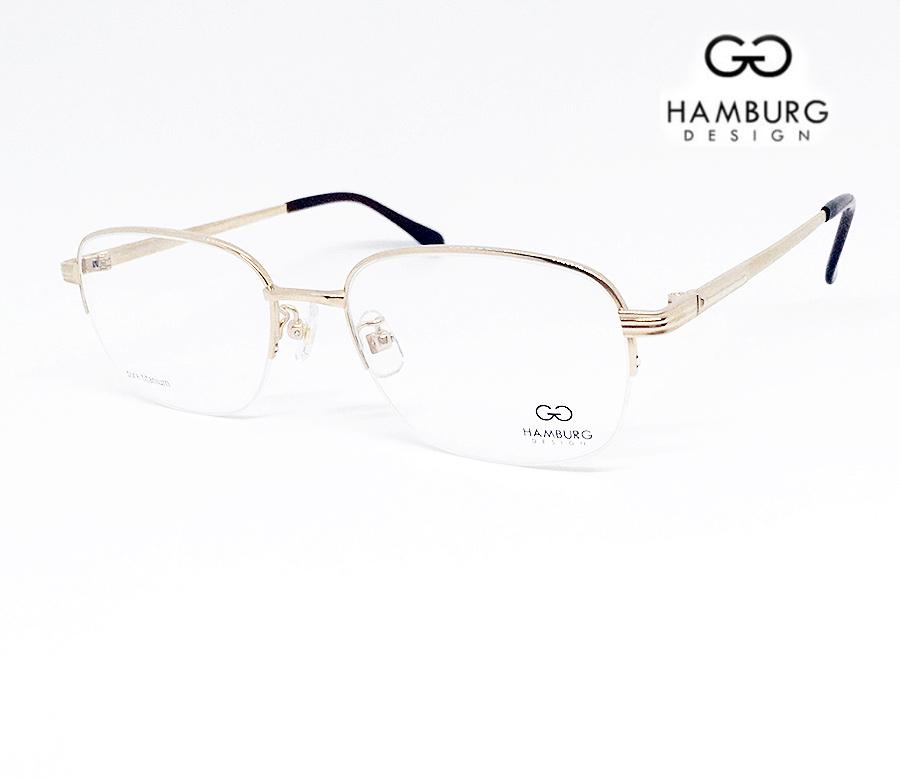 함부르크 디자인 퓨어티타늄 골드 반무테 깔끔한 데일리 h9916 새제품