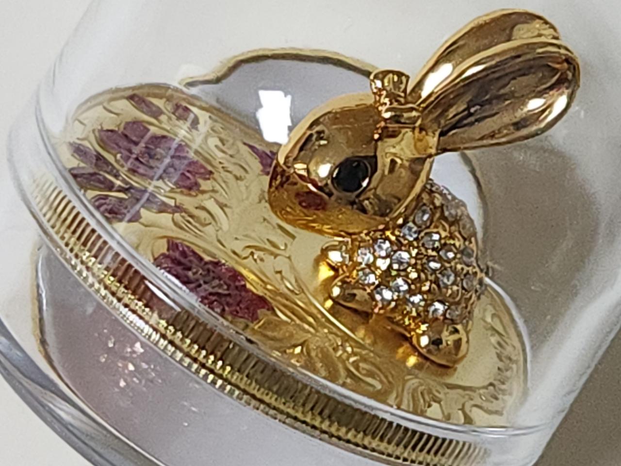 중국 토끼 금도금&보석 색체 입체 메달