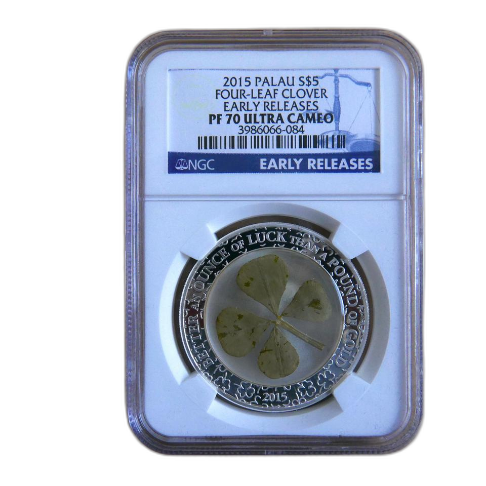팔라우 2015 "네잎 클로버"  NGC PF70 실버 코인